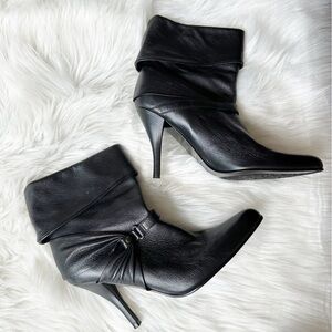COLE HAAN Black Leather Slouchy Lizeth Ankle Boot Size 10‎